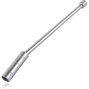 16mm Magnetic Swivel Spark Plug Socket - 3/8" Drive x 12" Extended Thin Wall Spark Plug Socket with 12 Point - Professional Spark Plug Removal Tool for Most Vehicles