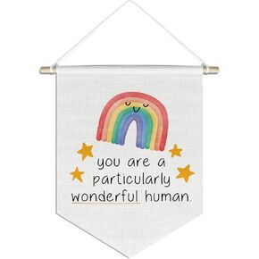 Boho Rainbow Wall Art,Positive Affirmation Wall Decor for Nursery Toddler Room,playroom wall decor for Nursery Bedroom,Pennants & Banners