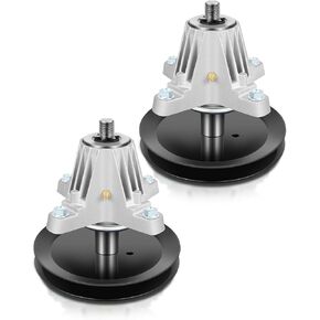 Lawn Mower Spindle with Blade 2-Pack for Cub Cadet XT1- LT46 XT2-LX46 Troy-Bilt Lawn Tractors Mandrel Assembly Replacement Part Number 618-06977 942-04290 942-04244A 742-04244A 742-04244