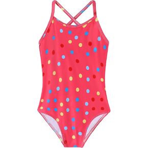 Girls Swimsuit One Piece Bathing Suit Quick Dry Beach Swimwear Cute Cross Shoulder Strap Swimming Suits 2-10 Years