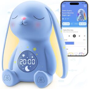 White Noise Sound Machine for Baby with Night Light, Cry Detection,100 Soothing Sounds, App Control, 150% Battery Life, 50% Faster Sleep, Alarm Clock for Kids, Newborn Essentials