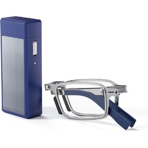 Durable Ultra Thin and Lightweight Folding Reading Glasses for Men Women, Blue Light Blocking Compact Computer Foldable Readers, Pocket Portable Sturdy Frame With Case Black 1.5x