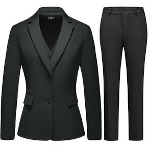 Lamgool Women 3 Piece Suit Single Breasted Blazer Formal Business Pantsuit Office Lady Tuxedo Set in Saudi Arabia