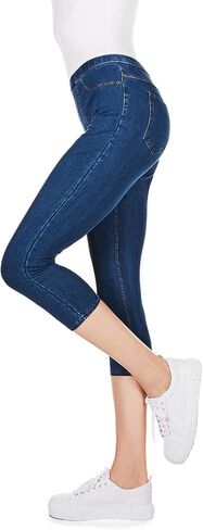 MeMoi Priga Denim Cotton Capri Jean Leggings in Saudi Arabia