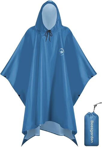 Waterproof Rain Poncho for Men and Women, Lightweight Waterproof Rain Jackets with Hood, 3-in-1 Multifunctional Foldable Protective Blanket, Shelter Tarpaulin for Outdoors, Camping, Hiking in Kuwait