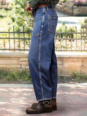 Flamingals أنيقة الأنيقة الأنيقة منتصف الخصر غسل الرباط تفاصيل الجزر الجينز الجزر in Kuwait