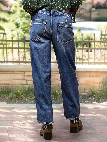 Flamingals أنيقة الأنيقة الأنيقة منتصف الخصر غسل الرباط تفاصيل الجزر الجينز الجزر in Kuwait