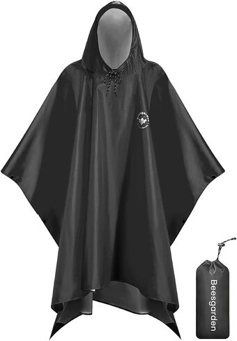 Waterproof Rain Poncho for Men and Women, Lightweight Waterproof Rain Jackets with Hood, 3-in-1 Multifunctional Foldable Protective Blanket, Shelter Tarpaulin for Outdoors, Camping, Hiking in Saudi Arabia