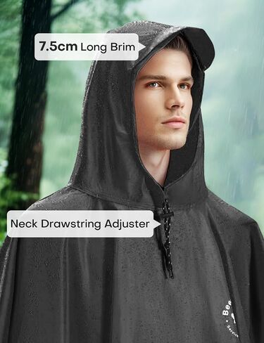 Waterproof Rain Poncho for Men and Women, Lightweight Waterproof Rain Jackets with Hood, 3-in-1 Multifunctional Foldable Protective Blanket, Shelter Tarpaulin for Outdoors, Camping, Hiking in Saudi Arabia