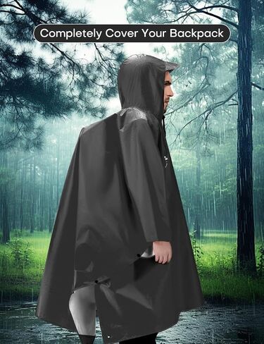 Waterproof Rain Poncho for Men and Women, Lightweight Waterproof Rain Jackets with Hood, 3-in-1 Multifunctional Foldable Protective Blanket, Shelter Tarpaulin for Outdoors, Camping, Hiking in Saudi Arabia