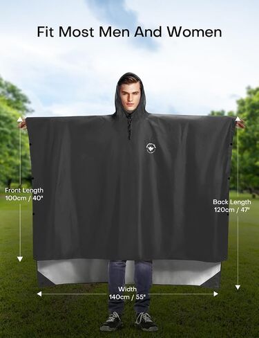 Waterproof Rain Poncho for Men and Women, Lightweight Waterproof Rain Jackets with Hood, 3-in-1 Multifunctional Foldable Protective Blanket, Shelter Tarpaulin for Outdoors, Camping, Hiking in Saudi Arabia