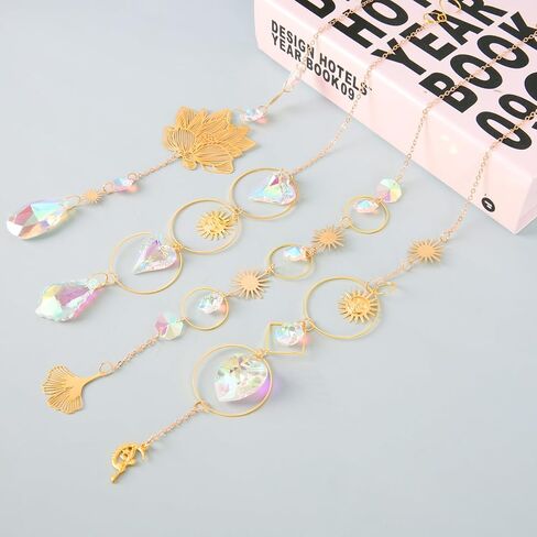 Colorful Crystal Suncatcher,Stylifeo 8Pcs Prism Sun Catcher with Chain and Hook for Windows Hanging Decor Rainbow Maker Pendant Ornament in Saudi Arabia