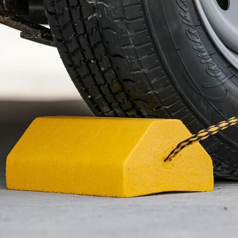 Buyers Products WC9642Y Yellow Small Wheel Chock Set, Lightweight Composite Construction, 32.75 Inch Rope, Ideal for Vehicle Maintenance and Storage, Aviation and Tractors in Saudi Arabia