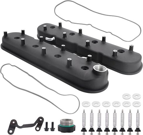 أغطية صمام الألمنيوم المصبوب LS مع حوامل لفائف متوافقة مع كتلة Che-Small V8 293 325 346 364 376 427 LS1 LS2 LS3 LS6 5.3 6.0 ، Black in Kuwait