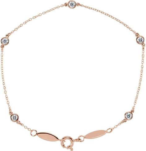 Sonia Jewels 1/3 Cttw Lab-Grown Diamond Bezel-Set Station Bracelet 7" (.33 Cttw) (Width = 2.7mm) in Kuwait
