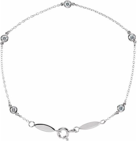 Sonia Jewels 1/3 Cttw Lab-Grown Diamond Bezel-Set Station Bracelet 7" (.33 Cttw) (Width = 2.7mm) in Kuwait
