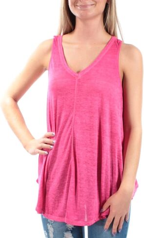 Calvin Klein Womens Performance V-Neck Tank Top Medium M Carmine Pink in Saudi Arabia