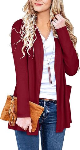 ULTRANICE Cardigan Sweaters Womens Fashion 2025 Spring Lightweight Long Sleeve Casual Tops Clothes Outfits with Pockets in Saudi Arabia