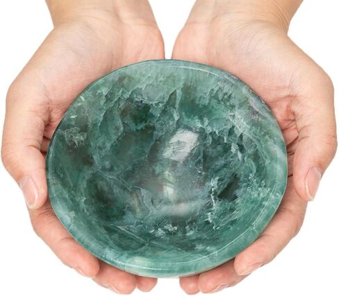 Natural Rose Quartz Crystal Bowl Hand-Carved Round Pink Crystals Gemstone Bowl Reiki Healing Home Decoration Gift 3.5-4" in Kuwait