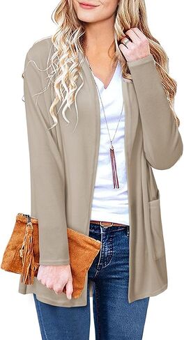 ULTRANICE Cardigan Sweaters Womens Fashion 2025 Spring Lightweight Long Sleeve Casual Tops Clothes Outfits with Pockets in Kuwait