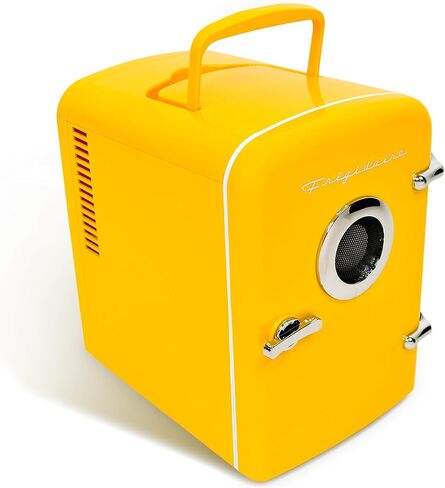 فريجيدير EFMIS151-PINK EFMIS151 ثلاجة صغيرة محمولة صغيرة الحجم ومدمجة في المنزل والمكتب ومكبر صوت مدمج، سعة 4 لتر، قشعريرة ست علب سعة 12 أونصة، 100% خالية من الفريون وصديقة للبيئة، قياسي، وردي in Kuwait