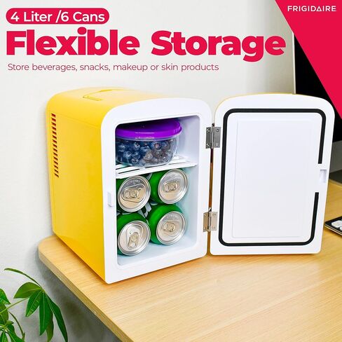 فريجيدير EFMIS151-PINK EFMIS151 ثلاجة صغيرة محمولة صغيرة الحجم ومدمجة في المنزل والمكتب ومكبر صوت مدمج، سعة 4 لتر، قشعريرة ست علب سعة 12 أونصة، 100% خالية من الفريون وصديقة للبيئة، قياسي، وردي in Kuwait