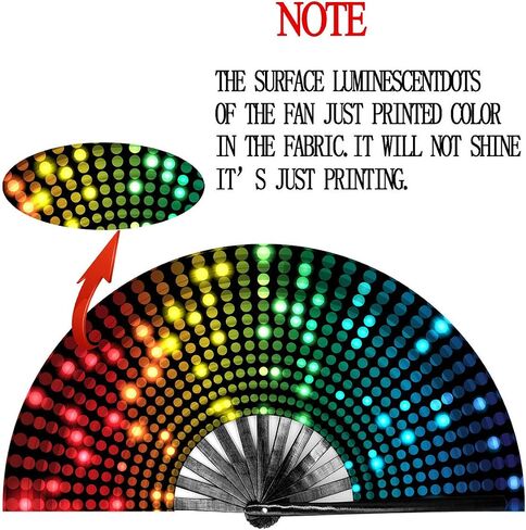 Zoleee Large Rave Clack Fan for Line Dancing - Boots on the Ground Proping Hand Fan - لـ EDM ، مهرجان الموسيقى ، ومضات ساخنة ، حدث ، حفلة ، رقص ، ديكورات ، هدية (Bling Round) in Kuwait