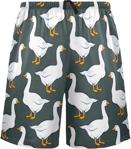 vvfelixl Men's Pajama Shorts Cure White Geese Sleep Shorts for Men Pajama Bottom Pants with Drawstring & Pockets S in Saudi Arabia
