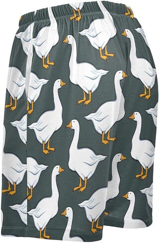 vvfelixl Men's Pajama Shorts Cure White Geese Sleep Shorts for Men Pajama Bottom Pants with Drawstring & Pockets S in Saudi Arabia