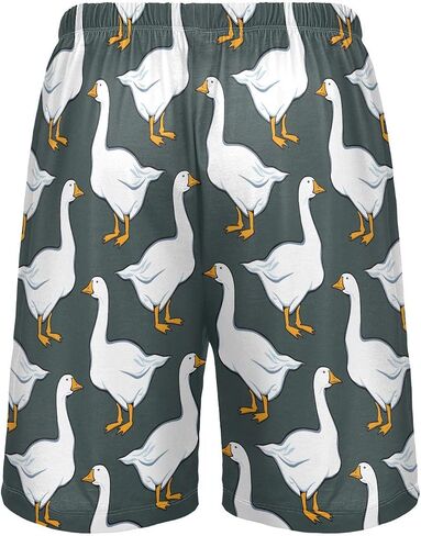 vvfelixl Men's Pajama Shorts Cure White Geese Sleep Shorts for Men Pajama Bottom Pants with Drawstring & Pockets S in Saudi Arabia
