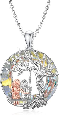 TOUPOP Sister Gifts from Sister 925 Sterling Silver Tree of Life Sisters Necklace Crystal Jewelry Birthday Christmas Gifts for Women Daughter Friends in Kuwait