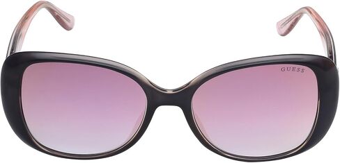 GUESS Women's Classic Square Sunglasses, Shiny Black, 54/17/140 in Saudi Arabia