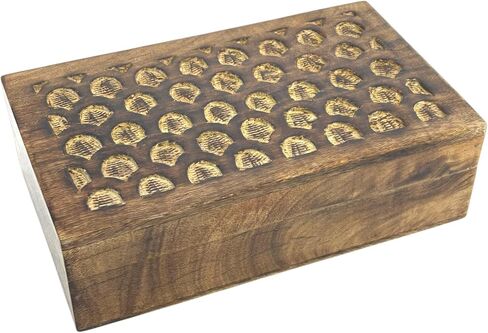 Handmade Wood Keepsake Box Jewellery Organiser Unique Gift Ideas for Men & Women Decorative Multipurpose Travel Storage Box (5 x 3 x 2 inch - Brown) in Kuwait