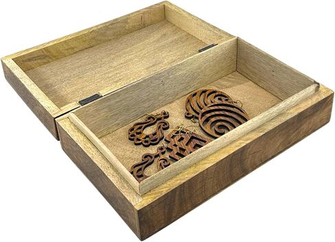Handmade Wood Keepsake Box Jewellery Organiser Unique Gift Ideas for Men & Women Decorative Multipurpose Travel Storage Box (5 x 3 x 2 inch - Brown) in Kuwait
