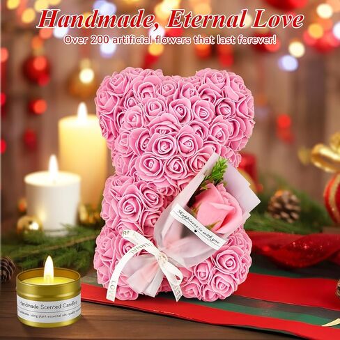 jibeufi 6 في 1 هدايا رومانسية لها ، هدايا عيد ميلاد زهرة روز لدب الصديقة امرأة أمي الابنة ، هدايا الزفاف ، تيدي بير للنساء (الورود الأحمر) in Kuwait