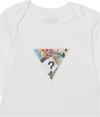 بدلة للجسم جيرسيه قابلة للتمدد بأكمام طويلة للأولاد من GUESS، سترة وسروال متماسك بغطاء للرأس، مجموعة من 3 قطع in Kuwait