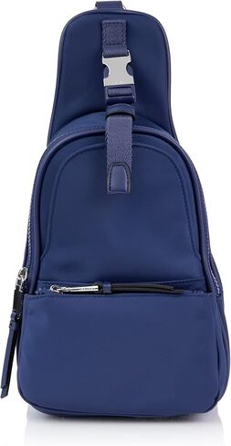 Calvin Klein Shay Organizational Sling Backpack, Black/Silver in Saudi Arabia