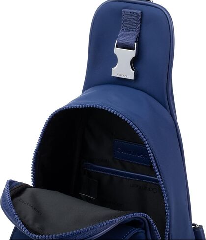 Calvin Klein Shay Organizational Sling Backpack, Black/Silver in Saudi Arabia