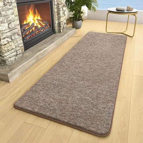 AROGAN Washable 2x6 Runner Rug for Hallway, Long Runner Rugs wtih Soft Memory Foam for Bedroom, Non Slip Backing Carpet Runners for Hallways, Kitchen, Bathroom, Entryway Home Decor, Matte Brown in Saudi Arabia