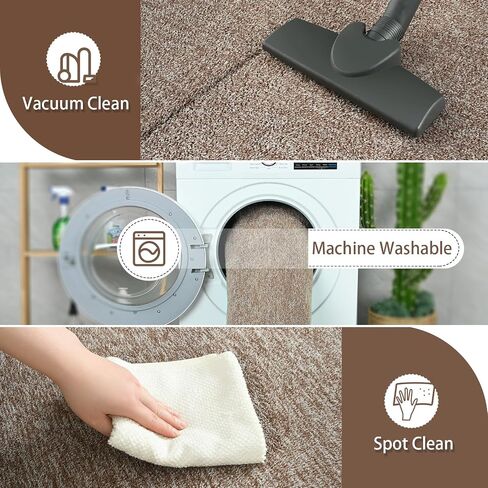 AROGAN Washable 2x6 Runner Rug for Hallway, Long Runner Rugs wtih Soft Memory Foam for Bedroom, Non Slip Backing Carpet Runners for Hallways, Kitchen, Bathroom, Entryway Home Decor, Matte Brown in Saudi Arabia