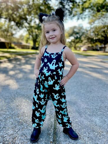 Yousie Easter Day Outfit for Toddler Girls Jumpsuit Romper Spring Summer Outfit with Pockets in Saudi Arabia