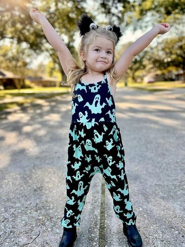 Yousie Easter Day Outfit for Toddler Girls Jumpsuit Romper Spring Summer Outfit with Pockets in Saudi Arabia