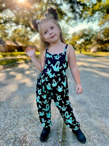Yousie Easter Day Outfit for Toddler Girls Jumpsuit Romper Spring Summer Outfit with Pockets in Saudi Arabia