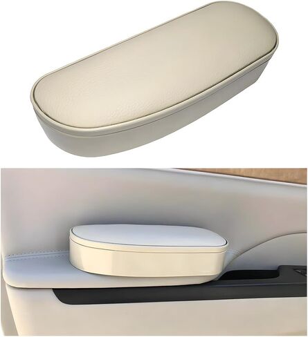 Car Armrest Support Cover, Left Side Door Armrest Cushion Pad Extender with Storage Box, Anti-Slip & Waterproof Leather Driver Left Arm Rest Storage Cover, Car Accessories (Black, Style 2) in Saudi Arabia