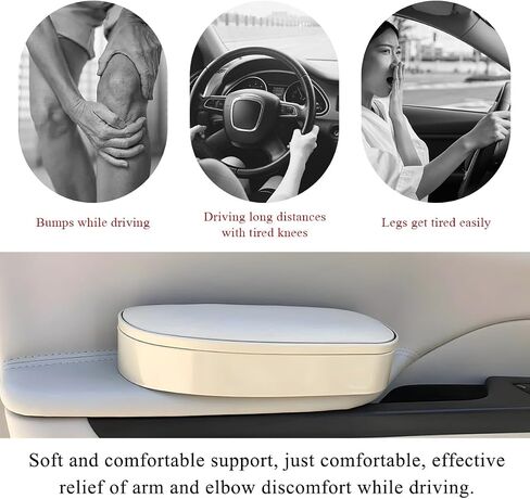 Car Armrest Support Cover, Left Side Door Armrest Cushion Pad Extender with Storage Box, Anti-Slip & Waterproof Leather Driver Left Arm Rest Storage Cover, Car Accessories (Black, Style 2) in Saudi Arabia