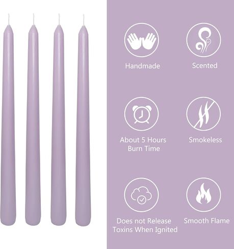 Handmade Taper Candles - Unscented Long Candles Colored Wax Twisted Candles - 10 Inch Candle Sticks for Wedding Anniversary Home Decoration - Set of 4(Candy) in Saudi Arabia