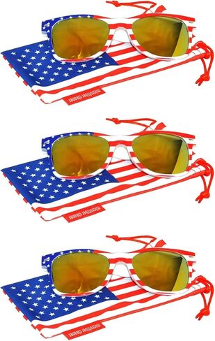 3 أجهزة كمبيوتر نظارة شمسية أمريكية العلم ، مستطيل وطني 4 يوليو للأشعة فوق البنفسجية المحمية ، الدخان ، عدسة صافية USA Sun Glasses in Kuwait