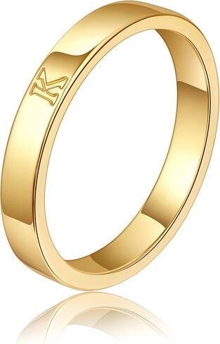 WFYOU 14K Gold Filled Rings for Women Non Tarnish Dainty Gold Initial Ring Stackable Gold Rings for Women Alphabet Letter Ring Wedding Bands Thin Thumb Pinky Stacking Rings Jewelry Gifts for Women in Kuwait