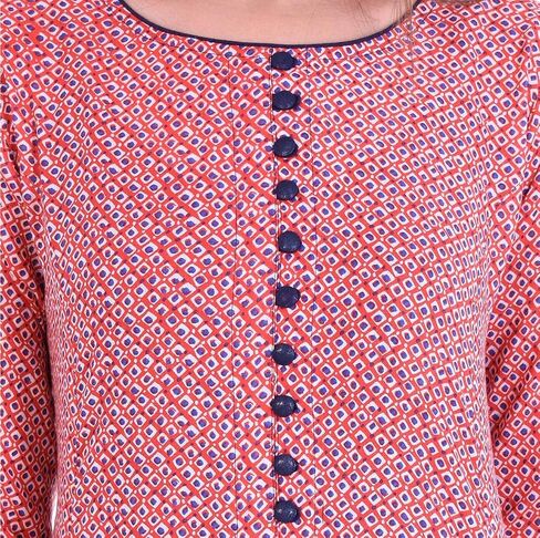 Yash Gallery Women's Rayon Geometric Print A-Line Kurtis in Saudi Arabia