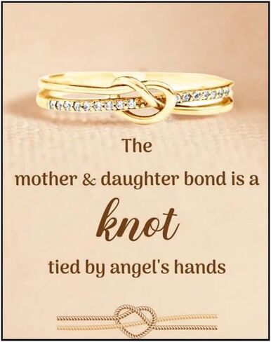 Angyape Mother Daughter Rings,Promise Heart Ring Rose Gold Engagement Adjustable Rings for Women Purity Knot Ring Mother's Day Best Friend Daughter Birthday Gifts Christian Jewelry in Saudi Arabia